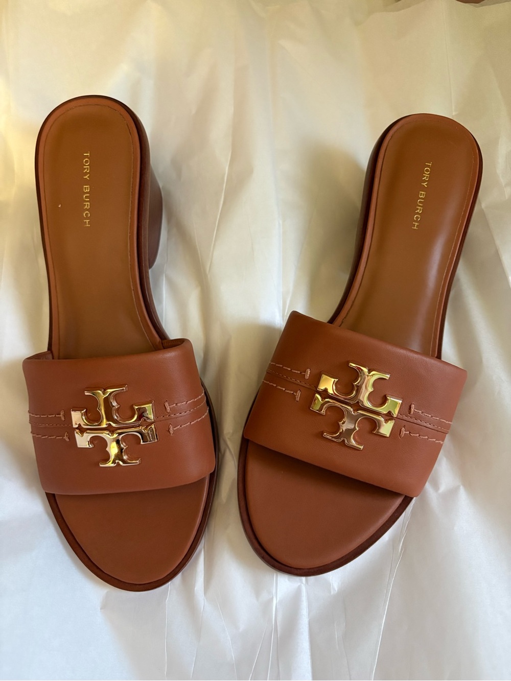 Tory Burch “Everly” block heel leather sandals